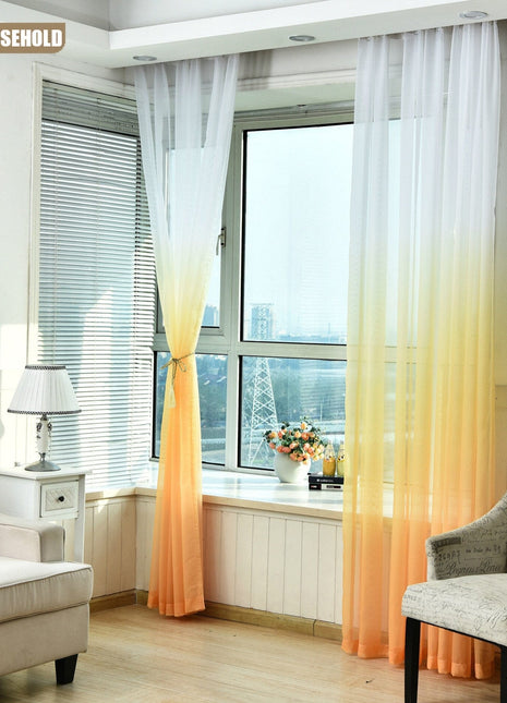 Voilage Blanc et Orange