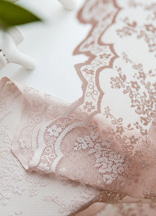 Voilage Rose Brodé