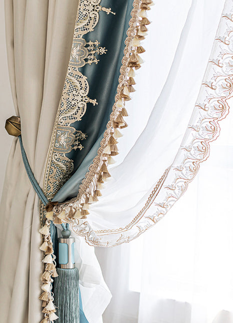 Rideau Luxe Bleu et Blanc